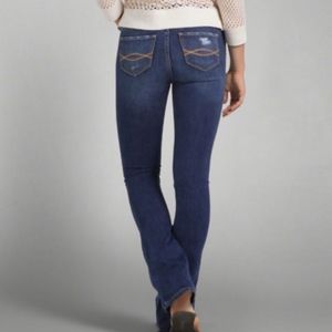 Abercrombie & Fitch Perfect Stretch Distressed Denim Straight Leg Blue Jeans 25